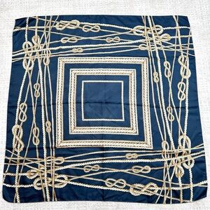 Carlisle Navy and Gold Rope Pattern Silk Scarf